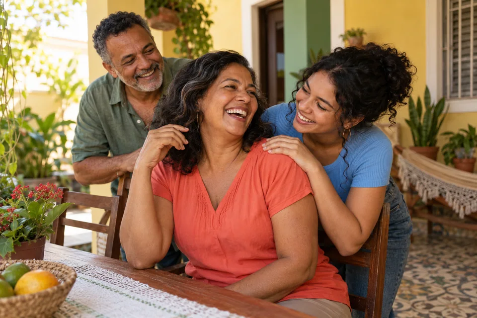 Cena ilustrativa aprovada: convivência e afeto em família